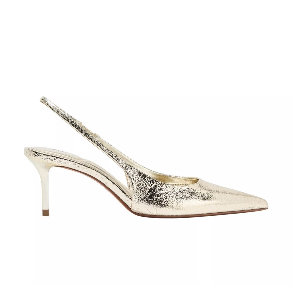 Zara Metallic Gold Slingback Heels